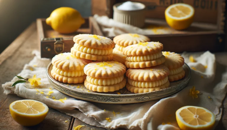 Creamy Lemon Shortbread Sandwich Cookies