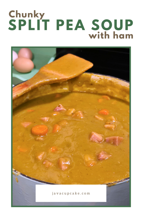 Chunky split pea soup with ham recipe by JavaCupcake.com